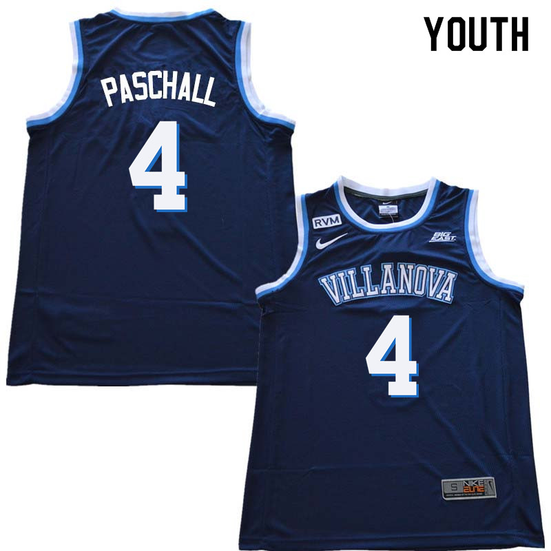 2018 Youth #4 Eric Paschall Willanova Wildcats College Basketball Jerseys Sale-Navy